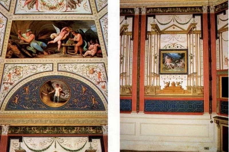 Palazzo Milzetti - Particolare della decorazione e la Decorazione parietale